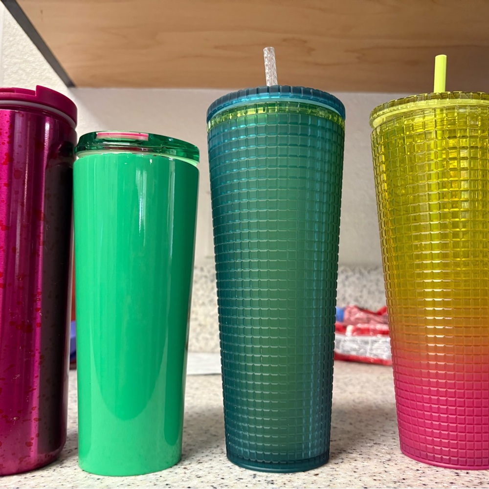 Starbucks Vibrant Tumbler Collection - Red, Green, Teal, Yellow-Pink - Picture 2 of 4